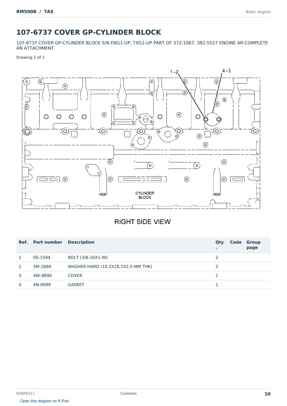 Caterpillar RM500B S/N TAS Partsbook KEBP6211 (English) - sample page 10 of 10 Caterpillar RM500B S/N TAS Partsbook KEBP6211 (English) - sample page 10 of 10