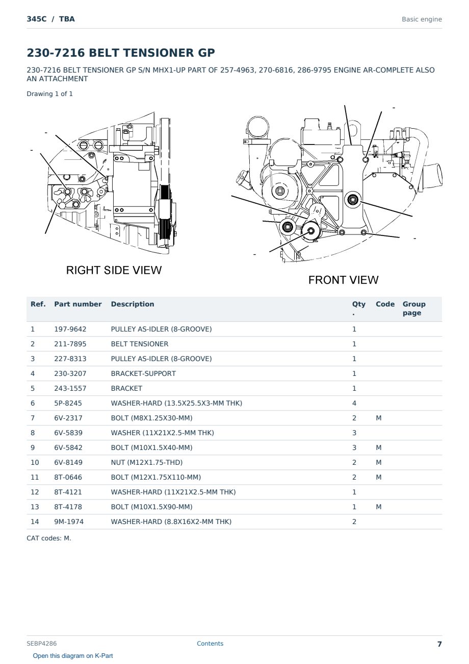 Caterpillar 345C S/N TBA Partsbook SEBP4286 (English) - sample page 7 of 10 Caterpillar 345C S/N TBA Partsbook SEBP4286 (English) - sample page 7 of 10