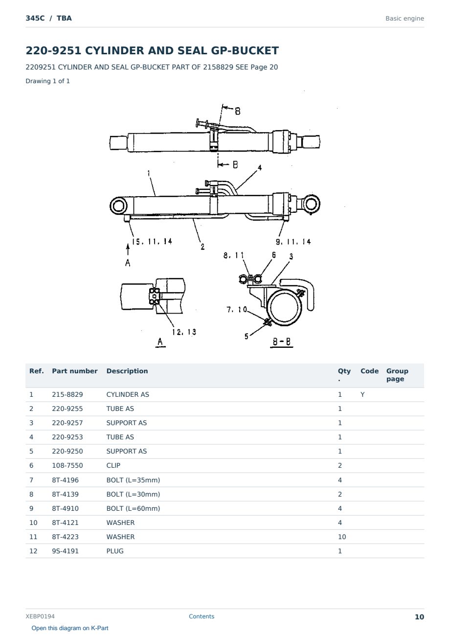 Caterpillar 345C S/N TBA Partsbook XEBP0194 (English) - sample page 10 of 10 Caterpillar 345C S/N TBA Partsbook XEBP0194 (English) - sample page 10 of 10