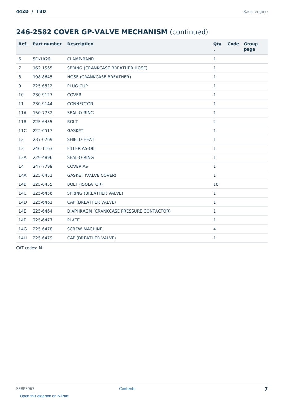 Caterpillar 442D S/N TBD Partsbook SEBP3967 (English) - sample page 7 of 10 Caterpillar 442D S/N TBD Partsbook SEBP3967 (English) - sample page 7 of 10