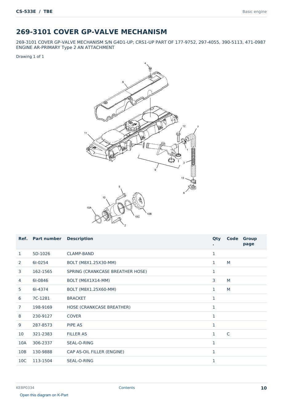 Caterpillar CS-533E S/N TBE Partsbook KEBP0334 (English) - sample page 10 of 10 Caterpillar CS-533E S/N TBE Partsbook KEBP0334 (English) - sample page 10 of 10
