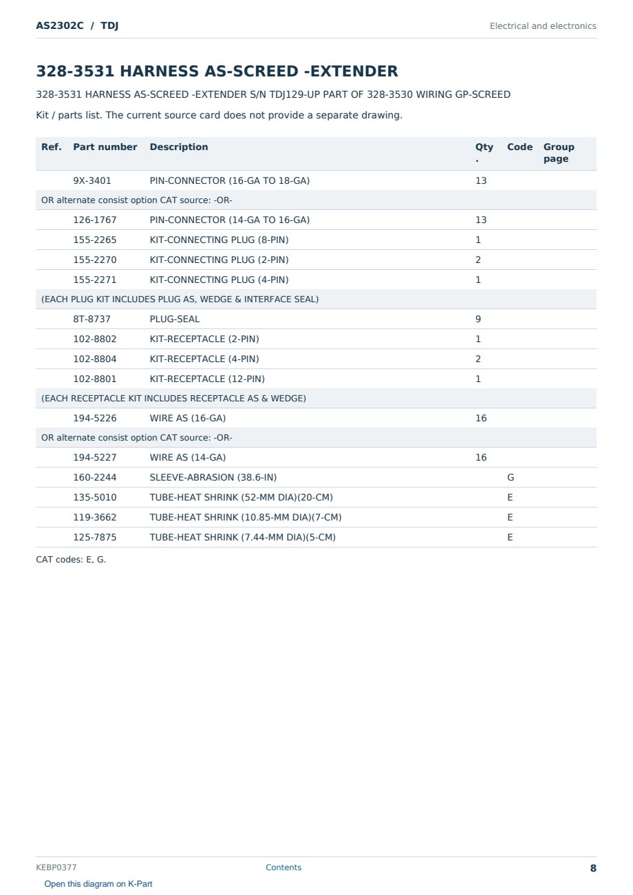 Caterpillar AS2302C S/N TDJ Partsbook KEBP0377 (English) - sample page 8 of 10 Caterpillar AS2302C S/N TDJ Partsbook KEBP0377 (English) - sample page 8 of 10