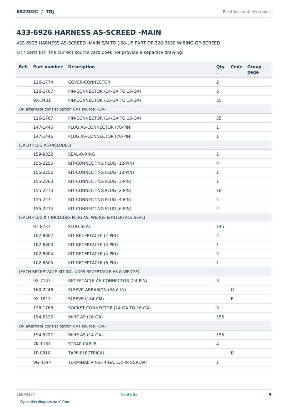 Caterpillar AS2302C S/N TDJ Partsbook KEBP0377 (English) - sample page 9 of 10 Caterpillar AS2302C S/N TDJ Partsbook KEBP0377 (English) - sample page 9 of 10
