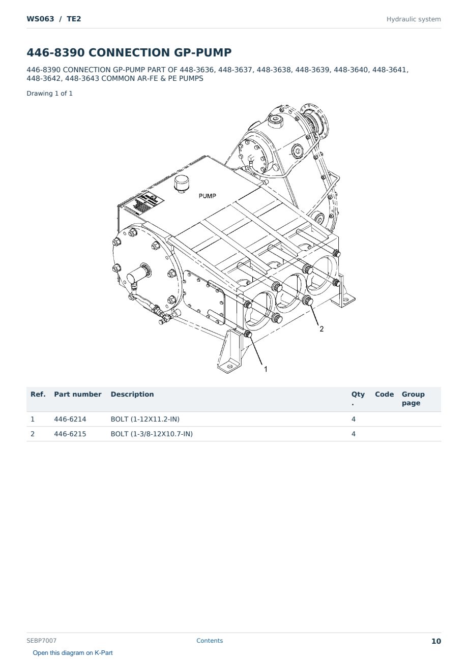 Caterpillar WS063 S/N TE2 Partsbook SEBP7007 (English) - sample page 10 of 10 Caterpillar WS063 S/N TE2 Partsbook SEBP7007 (English) - sample page 10 of 10