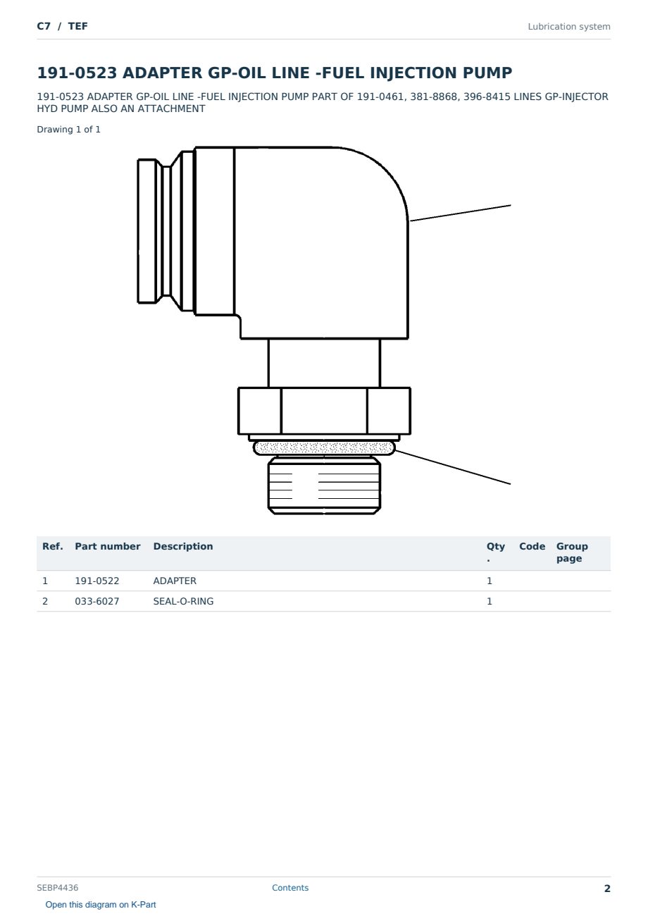 Caterpillar C7 S/N TEF Partsbook SEBP4436 (English) - sample page 2 of 10 Caterpillar C7 S/N TEF Partsbook SEBP4436 (English) - sample page 2 of 10