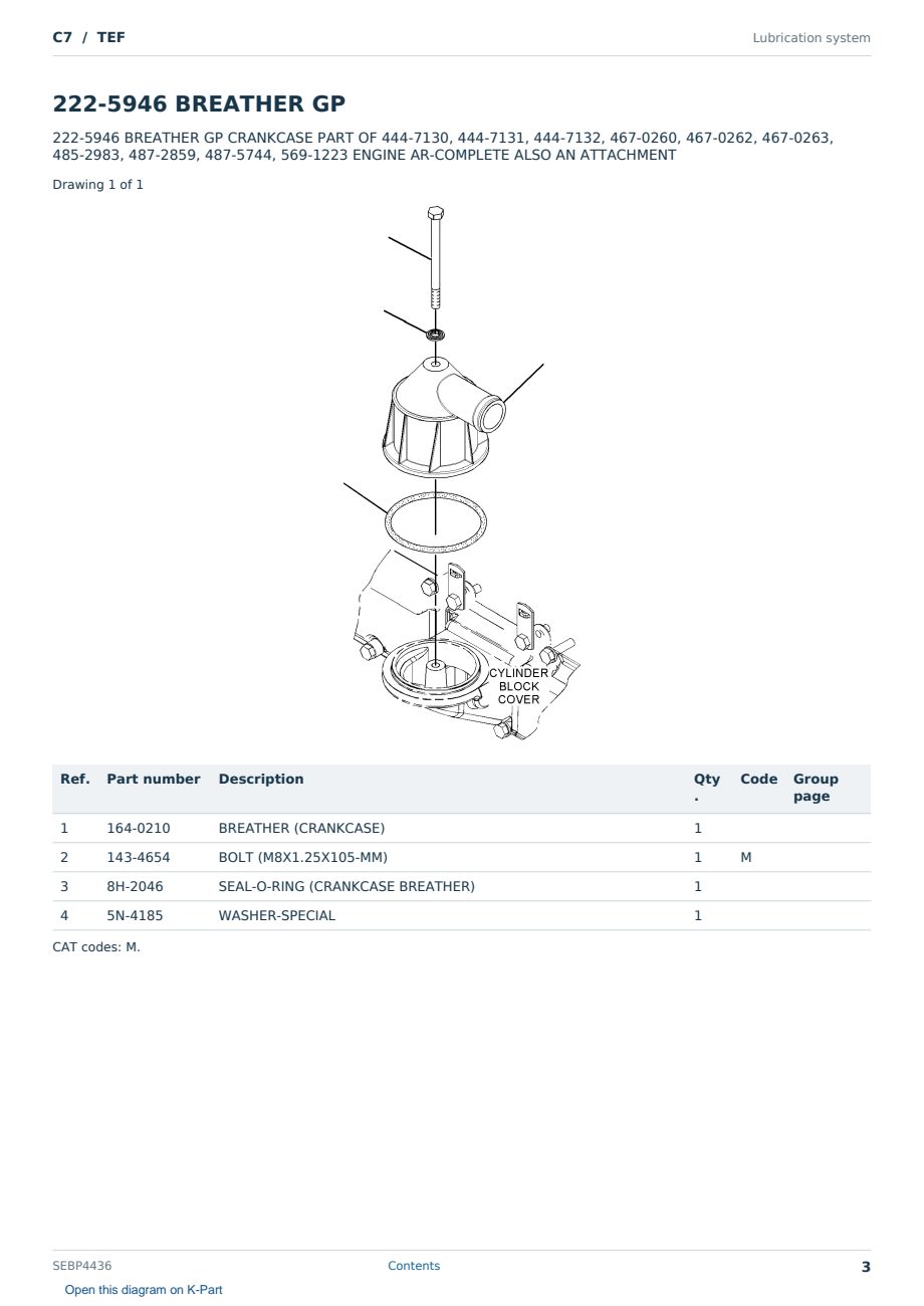 Caterpillar C7 S/N TEF Partsbook SEBP4436 (English) - sample page 3 of 10 Caterpillar C7 S/N TEF Partsbook SEBP4436 (English) - sample page 3 of 10