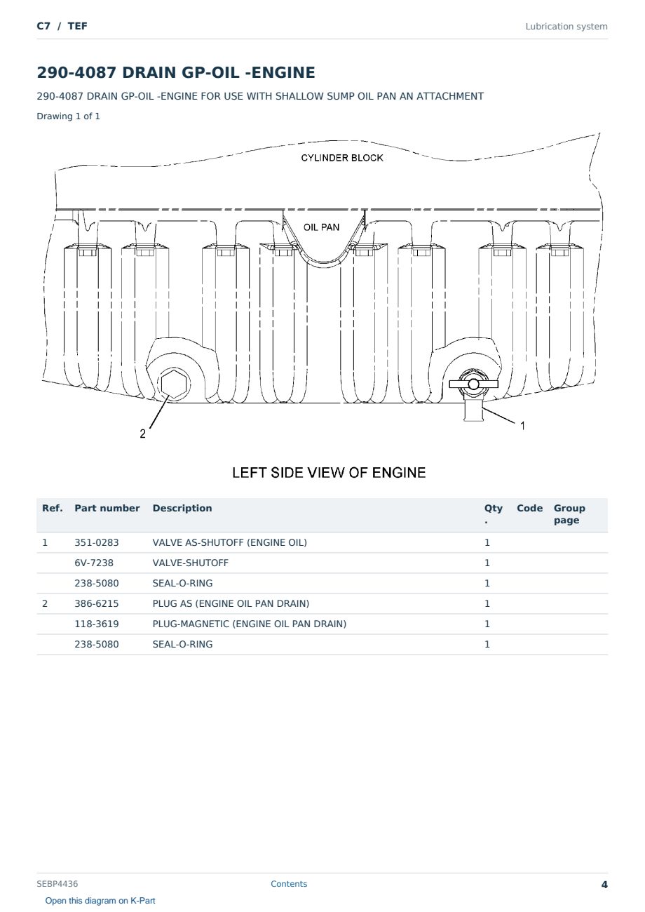 Caterpillar C7 S/N TEF Partsbook SEBP4436 (English) - sample page 4 of 10 Caterpillar C7 S/N TEF Partsbook SEBP4436 (English) - sample page 4 of 10