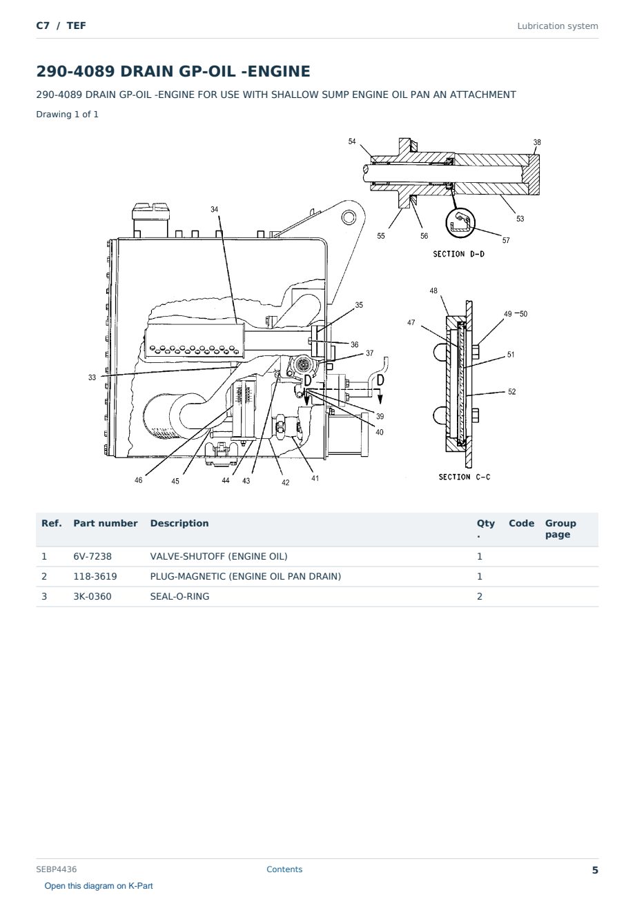 Caterpillar C7 S/N TEF Partsbook SEBP4436 (English) - sample page 5 of 10 Caterpillar C7 S/N TEF Partsbook SEBP4436 (English) - sample page 5 of 10