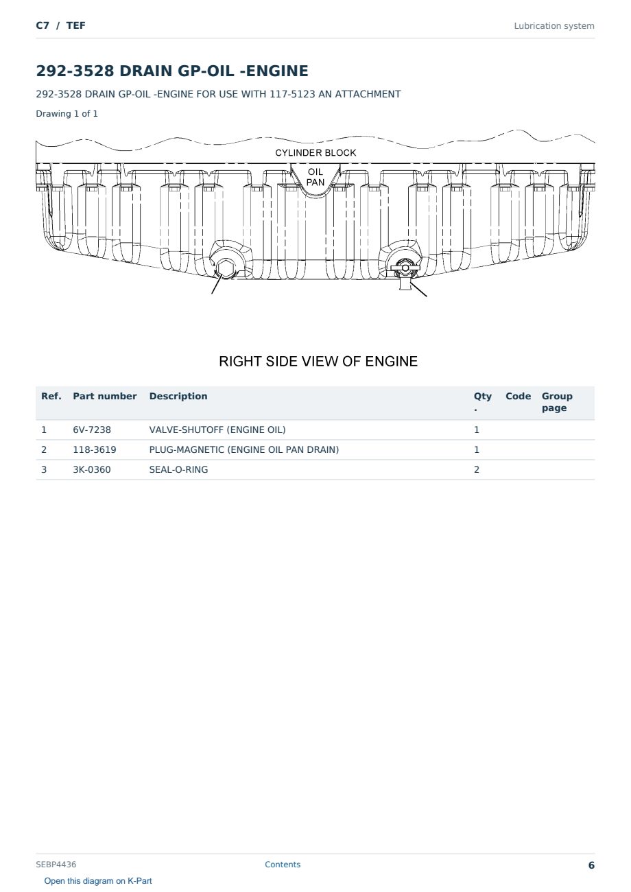 Caterpillar C7 S/N TEF Partsbook SEBP4436 (English) - sample page 6 of 10 Caterpillar C7 S/N TEF Partsbook SEBP4436 (English) - sample page 6 of 10