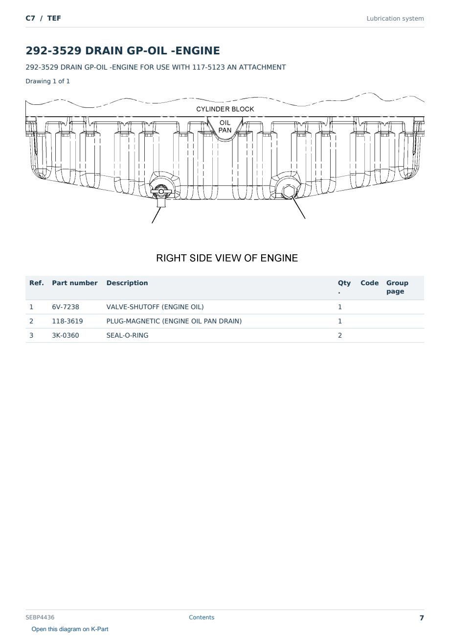 Caterpillar C7 S/N TEF Partsbook SEBP4436 (English) - sample page 7 of 10 Caterpillar C7 S/N TEF Partsbook SEBP4436 (English) - sample page 7 of 10