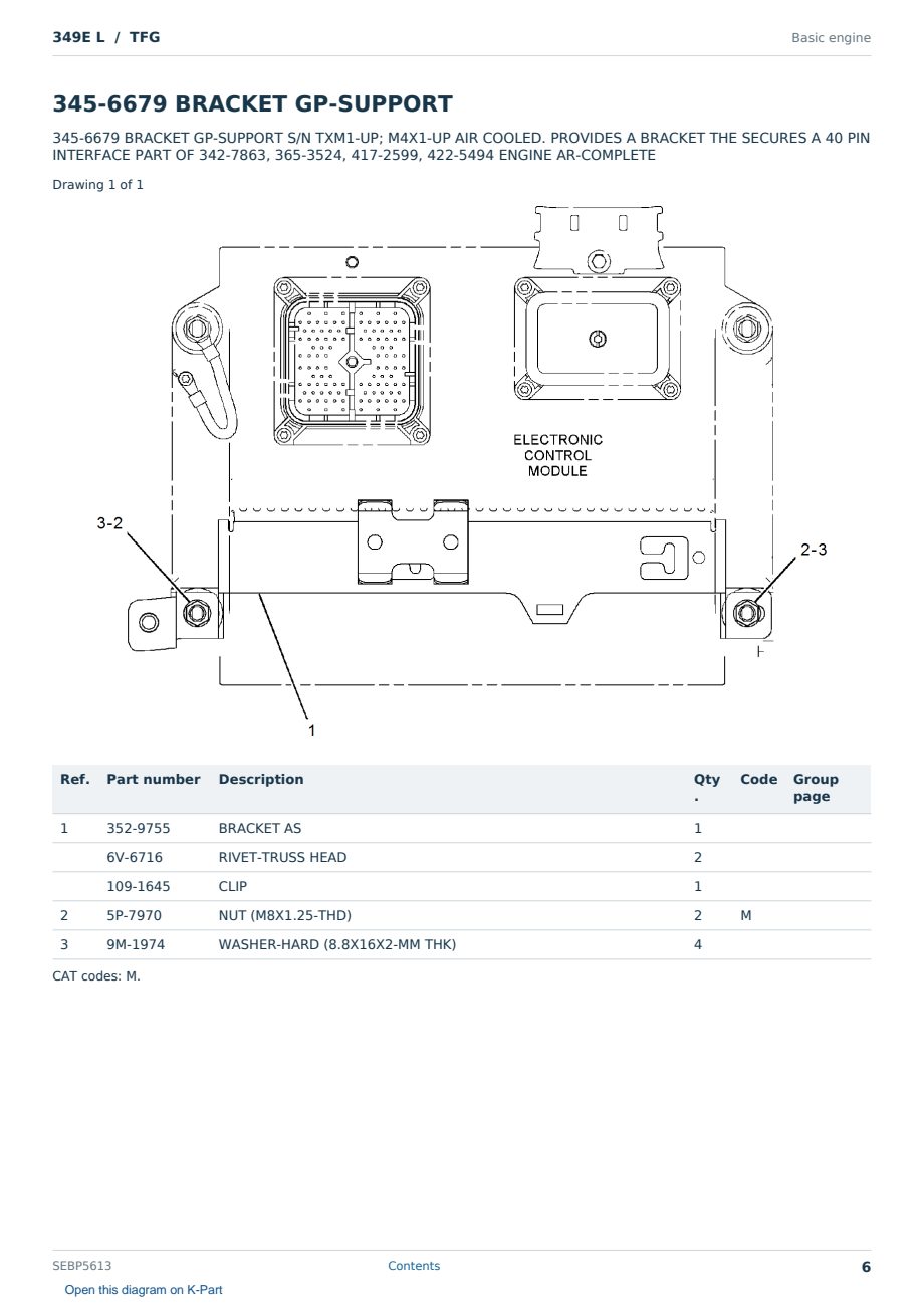 Caterpillar 349E L S/N TFG Partsbook SEBP5613 (English) - sample page 6 of 10 Caterpillar 349E L S/N TFG Partsbook SEBP5613 (English) - sample page 6 of 10