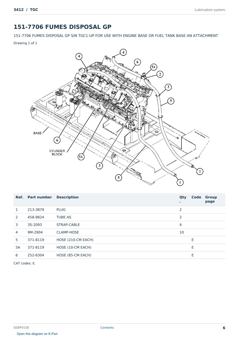 Caterpillar 3412 S/N TGC Partsbook SEBP4158 (English) - sample page 6 of 10 Caterpillar 3412 S/N TGC Partsbook SEBP4158 (English) - sample page 6 of 10