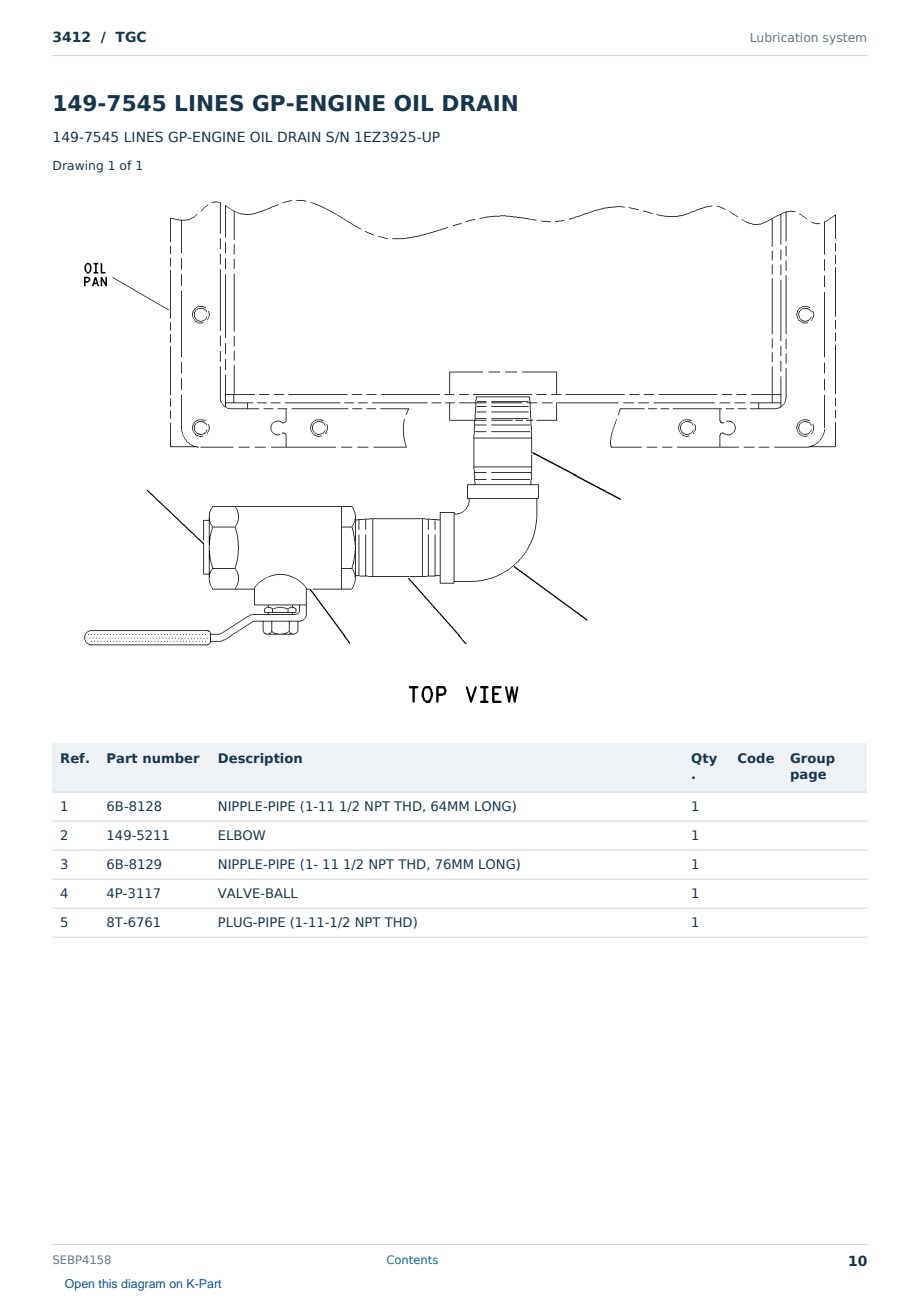 Caterpillar 3412 S/N TGC Partsbook SEBP4158 (English) - sample page 10 of 10 Caterpillar 3412 S/N TGC Partsbook SEBP4158 (English) - sample page 10 of 10