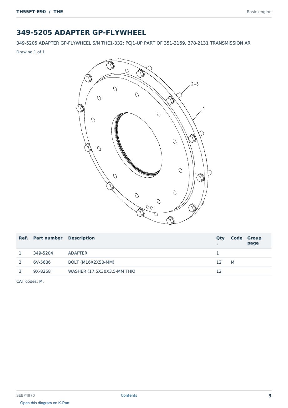 Caterpillar TH55FT-E90 S/N THE Partsbook SEBP4970 (English) - sample page 3 of 10 Caterpillar TH55FT-E90 S/N THE Partsbook SEBP4970 (English) - sample page 3 of 10