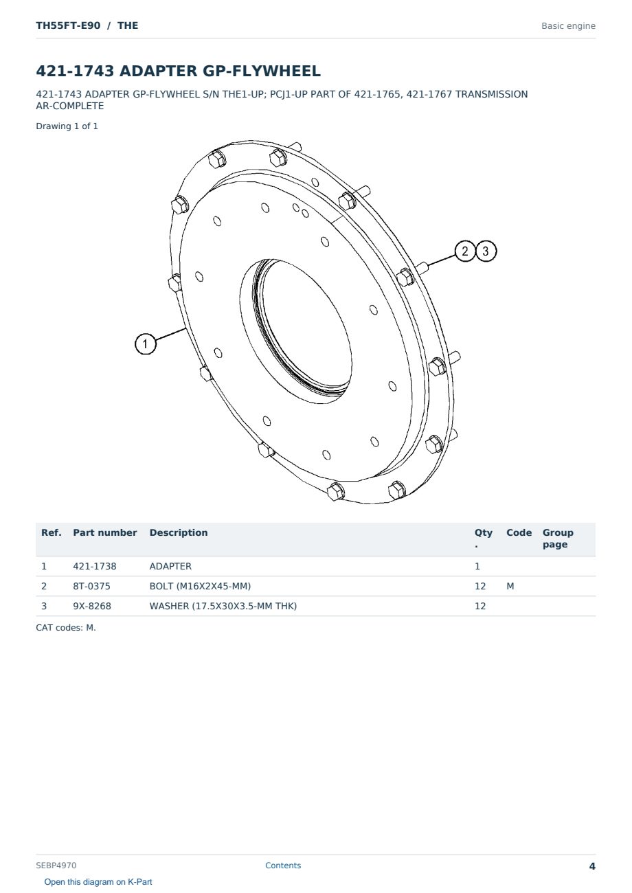 Caterpillar TH55FT-E90 S/N THE Partsbook SEBP4970 (English) - sample page 4 of 10 Caterpillar TH55FT-E90 S/N THE Partsbook SEBP4970 (English) - sample page 4 of 10