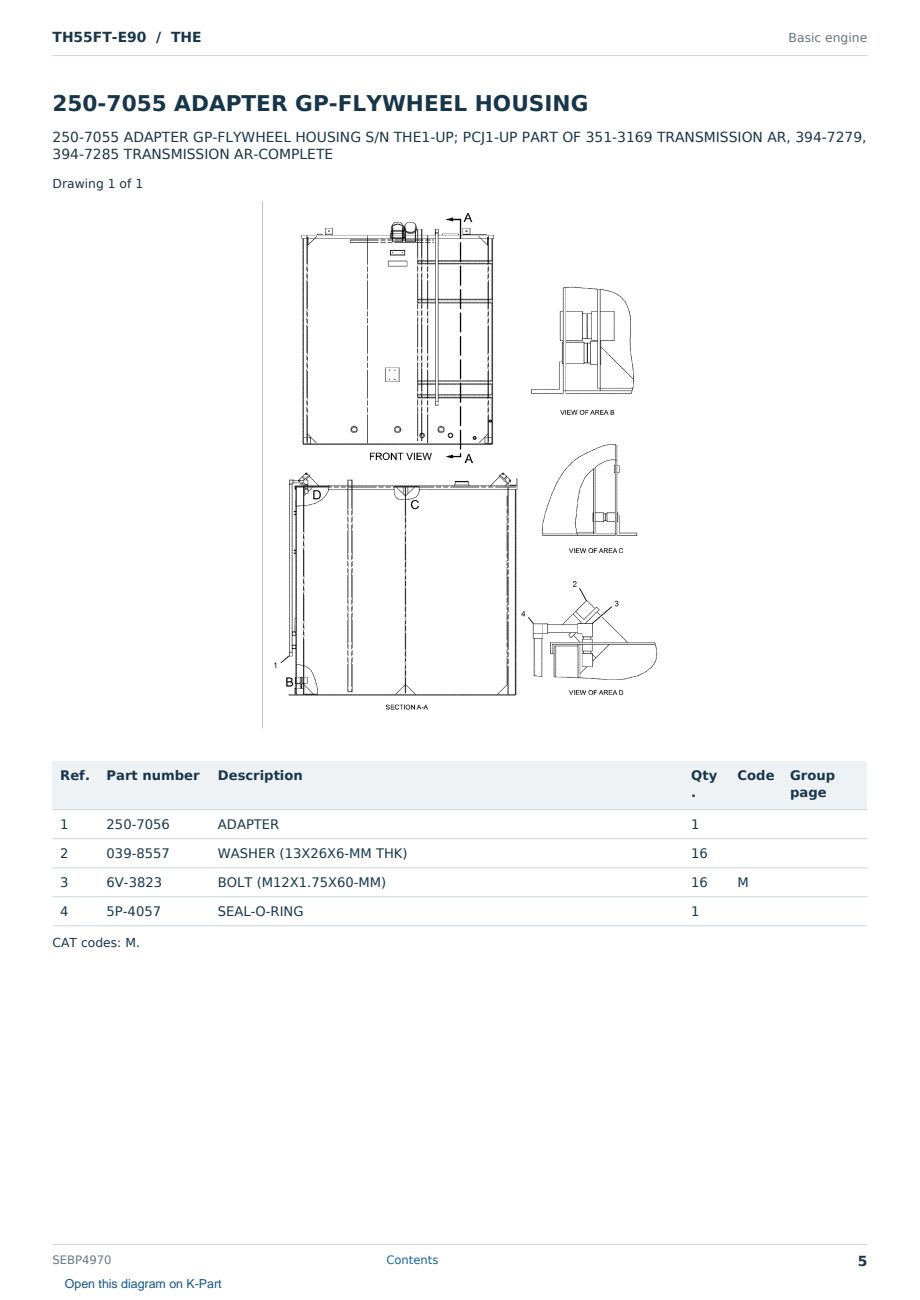 Caterpillar TH55FT-E90 S/N THE Partsbook SEBP4970 (English) - sample page 5 of 10 Caterpillar TH55FT-E90 S/N THE Partsbook SEBP4970 (English) - sample page 5 of 10