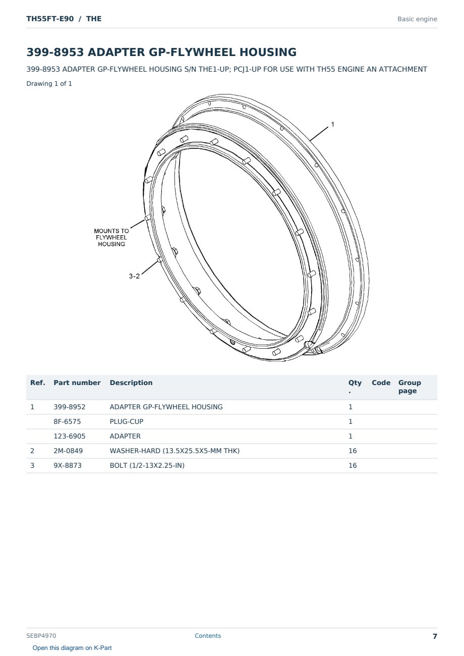 Caterpillar TH55FT-E90 S/N THE Partsbook SEBP4970 (English) - sample page 7 of 10 Caterpillar TH55FT-E90 S/N THE Partsbook SEBP4970 (English) - sample page 7 of 10