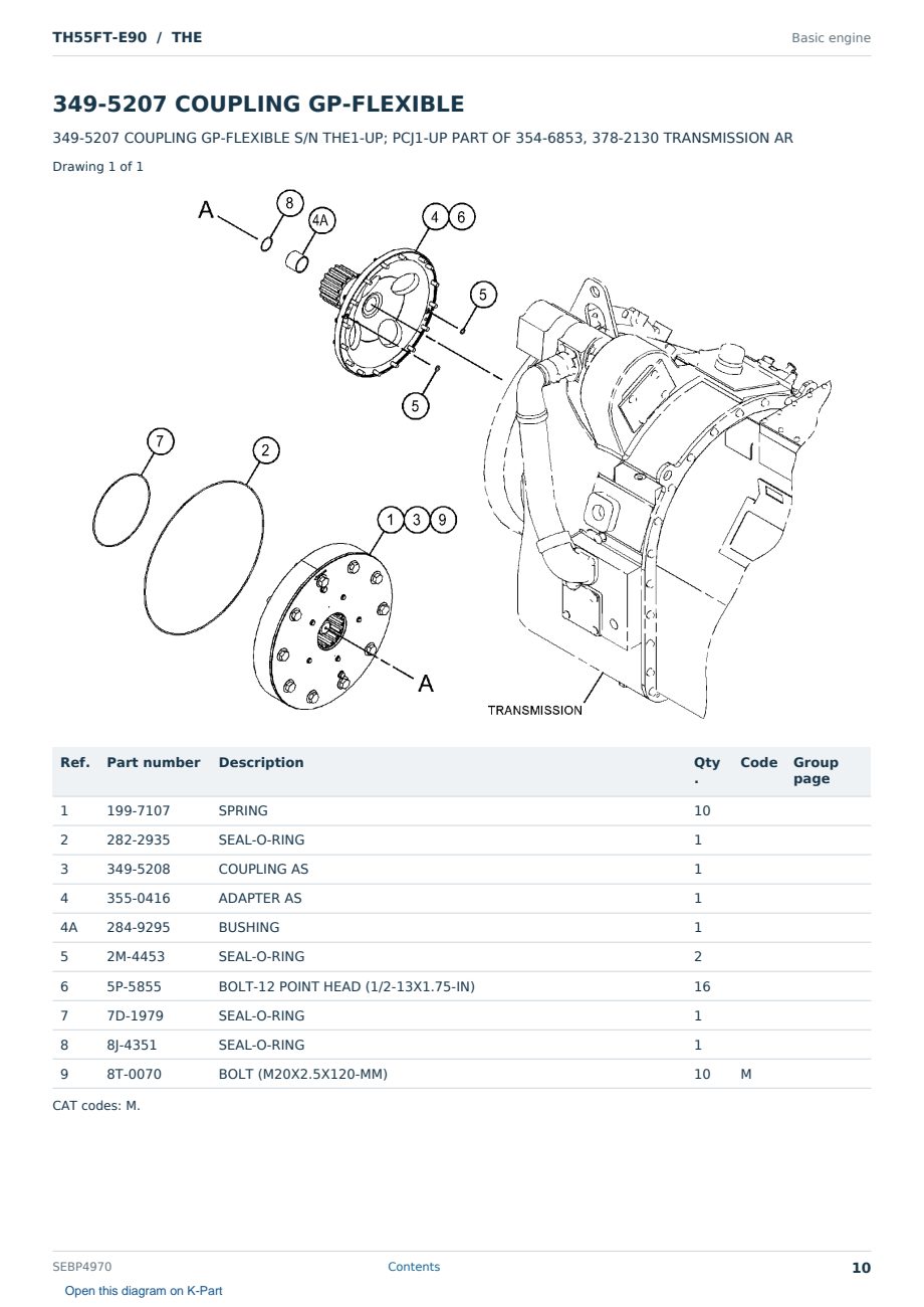 Caterpillar TH55FT-E90 S/N THE Partsbook SEBP4970 (English) - sample page 10 of 10 Caterpillar TH55FT-E90 S/N THE Partsbook SEBP4970 (English) - sample page 10 of 10