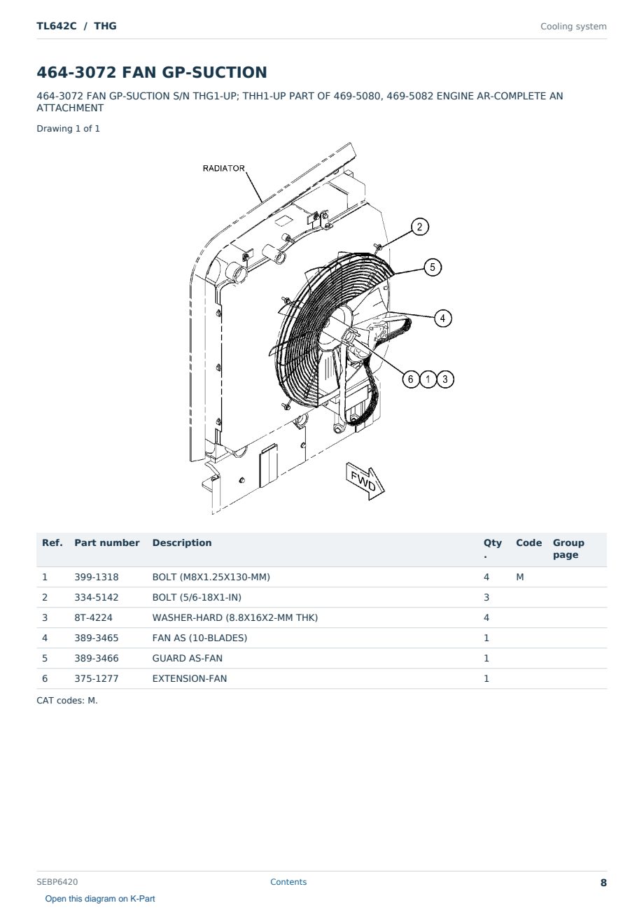 Caterpillar TL642C S/N THG Partsbook SEBP6420 (English) - sample page 8 of 10 Caterpillar TL642C S/N THG Partsbook SEBP6420 (English) - sample page 8 of 10