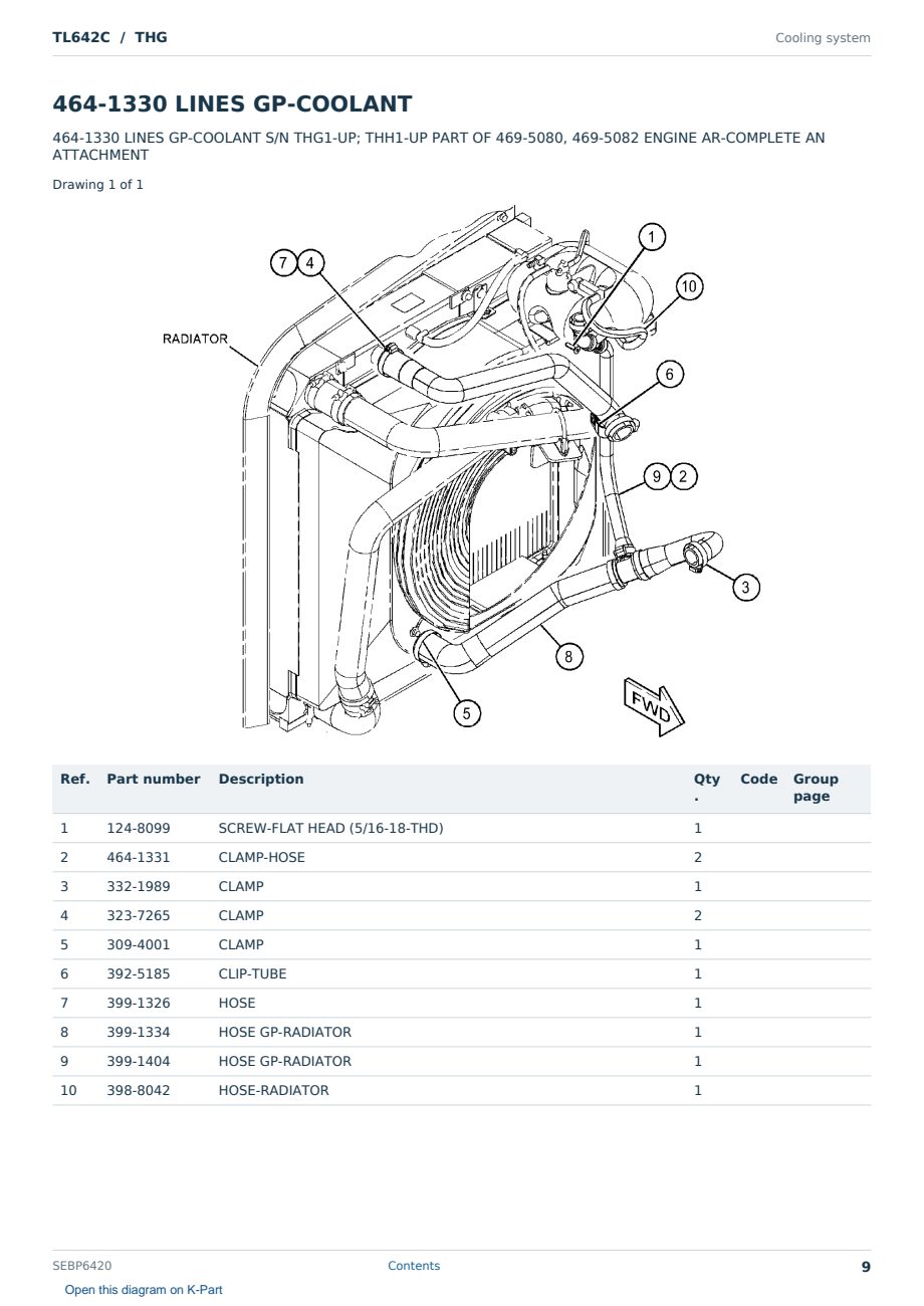 Caterpillar TL642C S/N THG Partsbook SEBP6420 (English) - sample page 9 of 10 Caterpillar TL642C S/N THG Partsbook SEBP6420 (English) - sample page 9 of 10