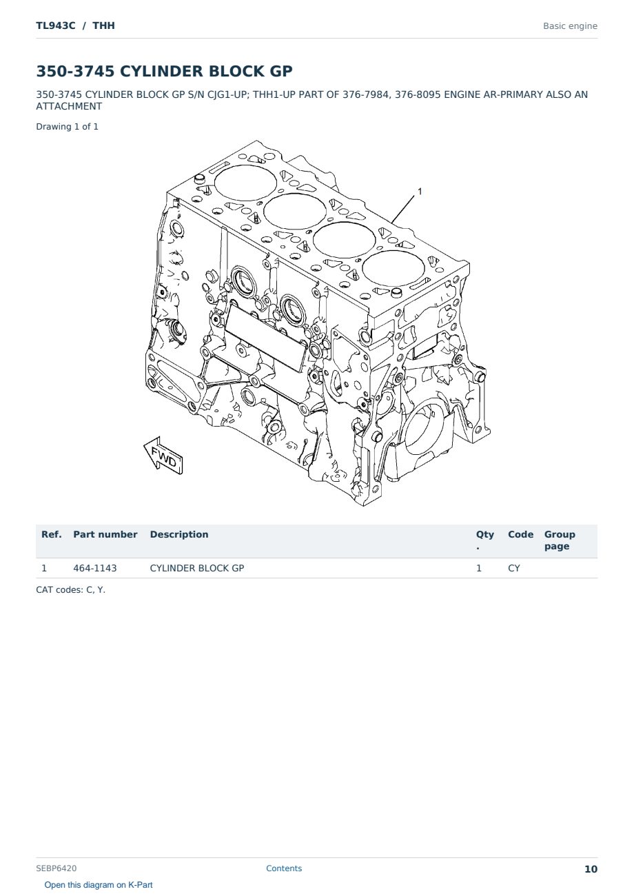 Caterpillar TL943C S/N THH Partsbook SEBP6420 (English) - sample page 10 of 10 Caterpillar TL943C S/N THH Partsbook SEBP6420 (English) - sample page 10 of 10
