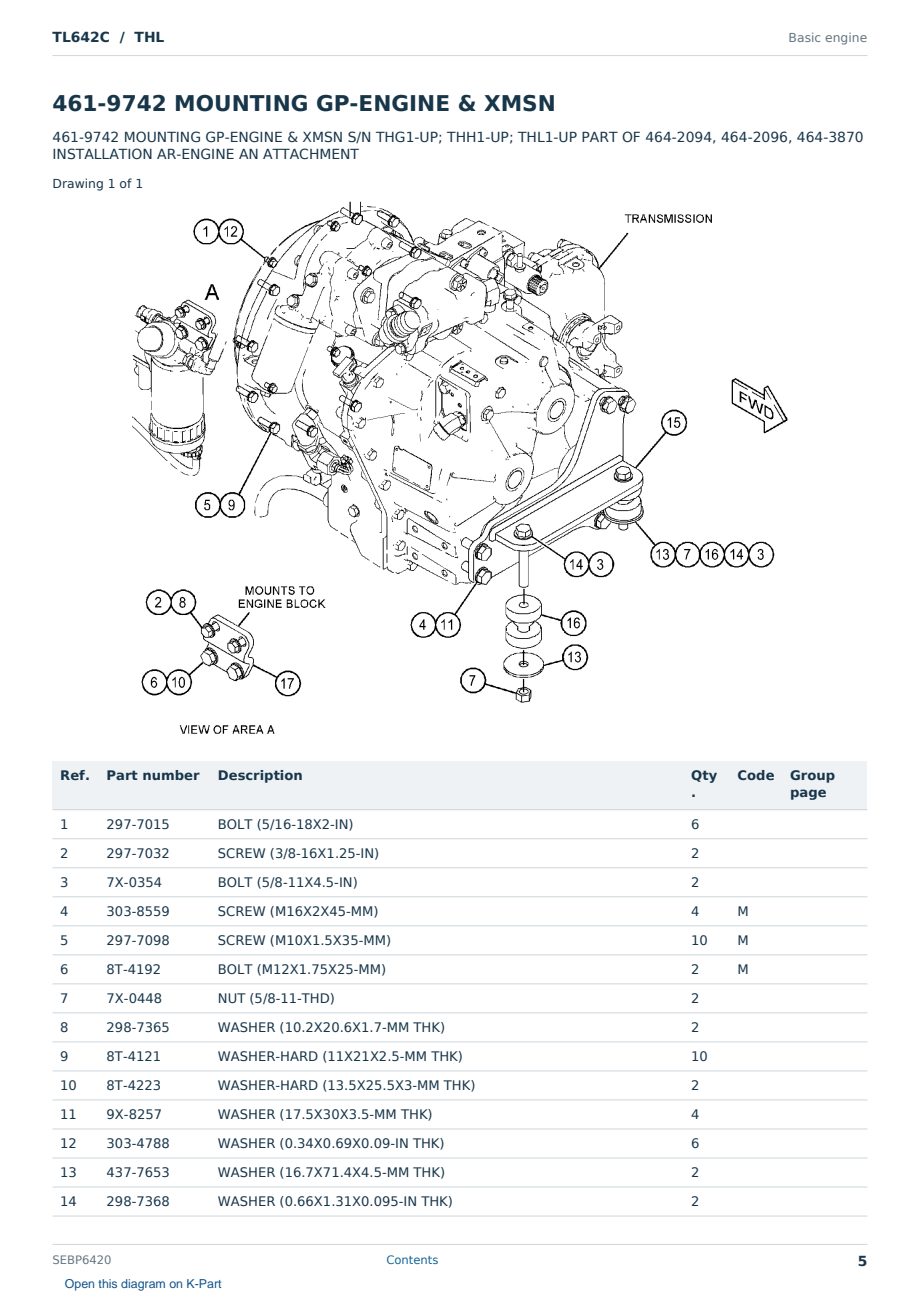 Caterpillar TL642C S/N THL Partsbook SEBP6420 (English) - sample page 5 of 10 Caterpillar TL642C S/N THL Partsbook SEBP6420 (English) - sample page 5 of 10
