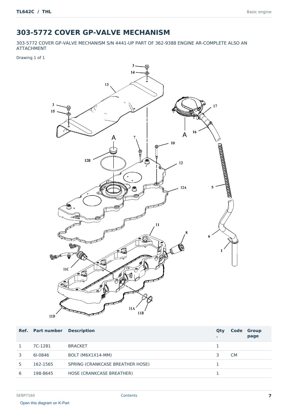 Caterpillar TL642C S/N THL Partsbook SEBP7160 (English) - sample page 7 of 10 Caterpillar TL642C S/N THL Partsbook SEBP7160 (English) - sample page 7 of 10
