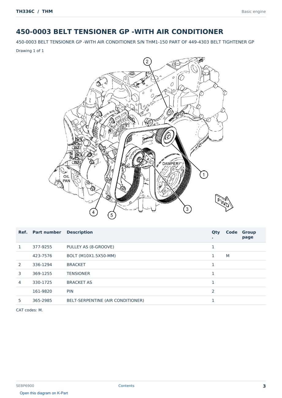 Caterpillar TH336C S/N THM Partsbook SEBP6900 (English) - sample page 3 of 10 Caterpillar TH336C S/N THM Partsbook SEBP6900 (English) - sample page 3 of 10