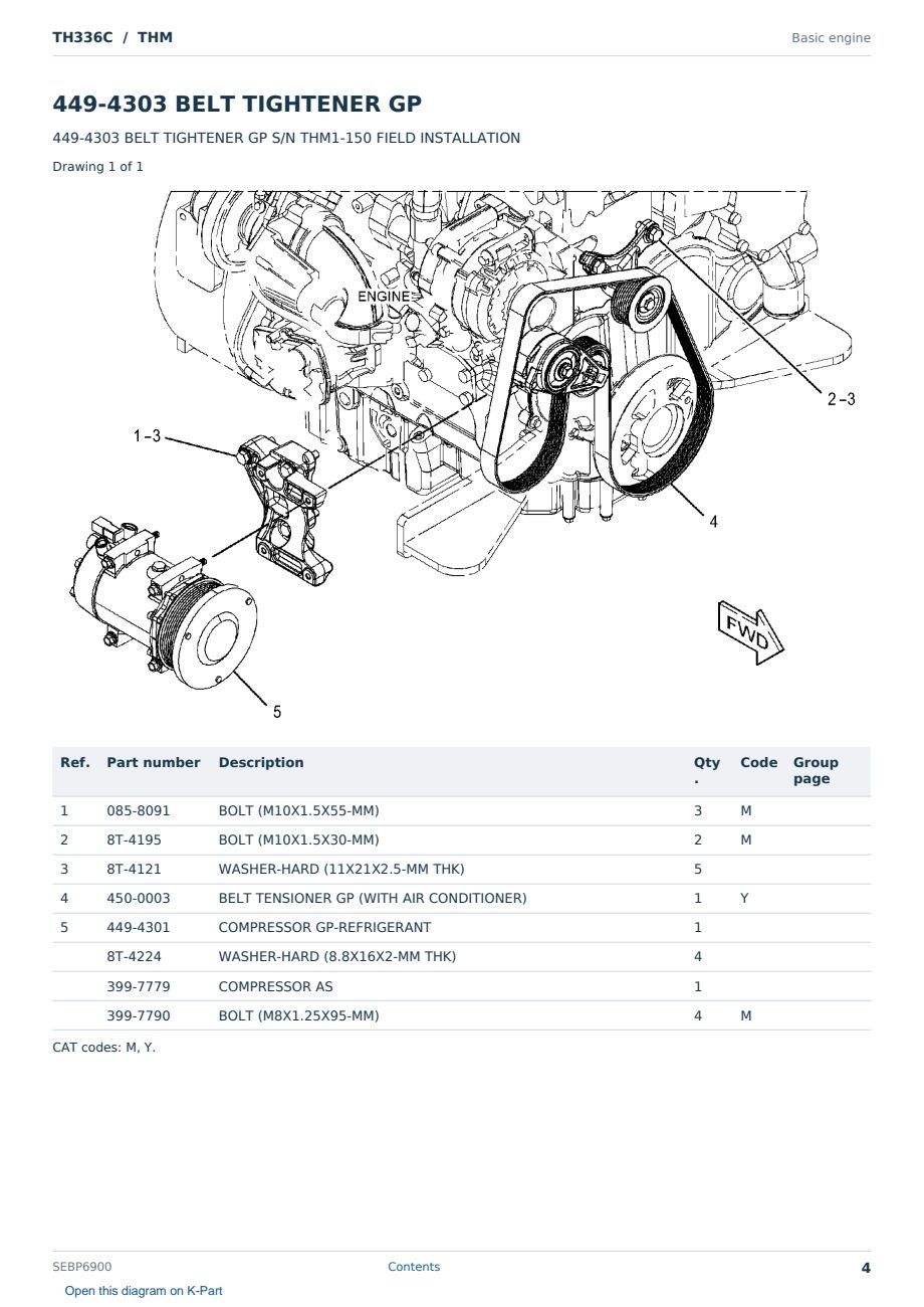 Caterpillar TH336C S/N THM Partsbook SEBP6900 (English) - sample page 4 of 10 Caterpillar TH336C S/N THM Partsbook SEBP6900 (English) - sample page 4 of 10