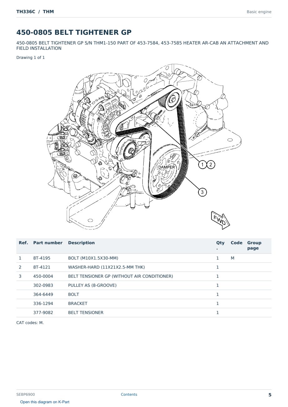Caterpillar TH336C S/N THM Partsbook SEBP6900 (English) - sample page 5 of 10 Caterpillar TH336C S/N THM Partsbook SEBP6900 (English) - sample page 5 of 10