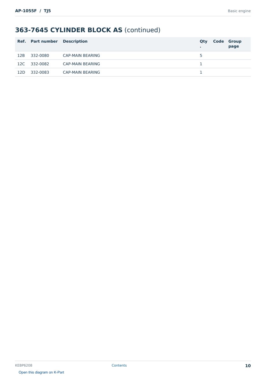 Caterpillar AP-1055F S/N TJ5 Partsbook KEBP6208 (English) - sample page 10 of 10 Caterpillar AP-1055F S/N TJ5 Partsbook KEBP6208 (English) - sample page 10 of 10