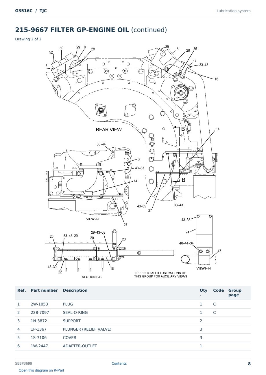 Caterpillar G3516C S/N TJC Partsbook SEBP3699 (English) - sample page 8 of 10 Caterpillar G3516C S/N TJC Partsbook SEBP3699 (English) - sample page 8 of 10