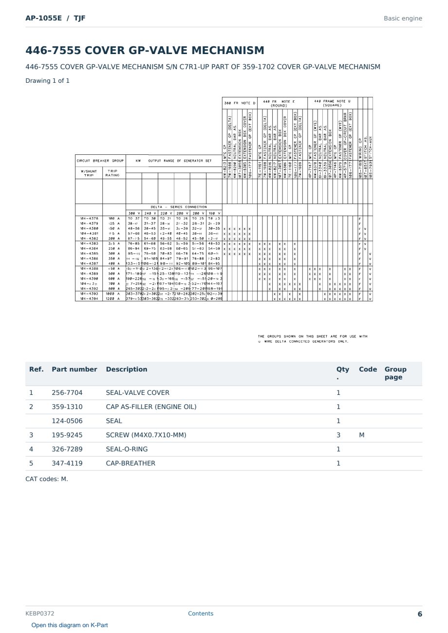 Caterpillar AP-1055E S/N TJF Partsbook KEBP0372 (English) - sample page 6 of 10 Caterpillar AP-1055E S/N TJF Partsbook KEBP0372 (English) - sample page 6 of 10