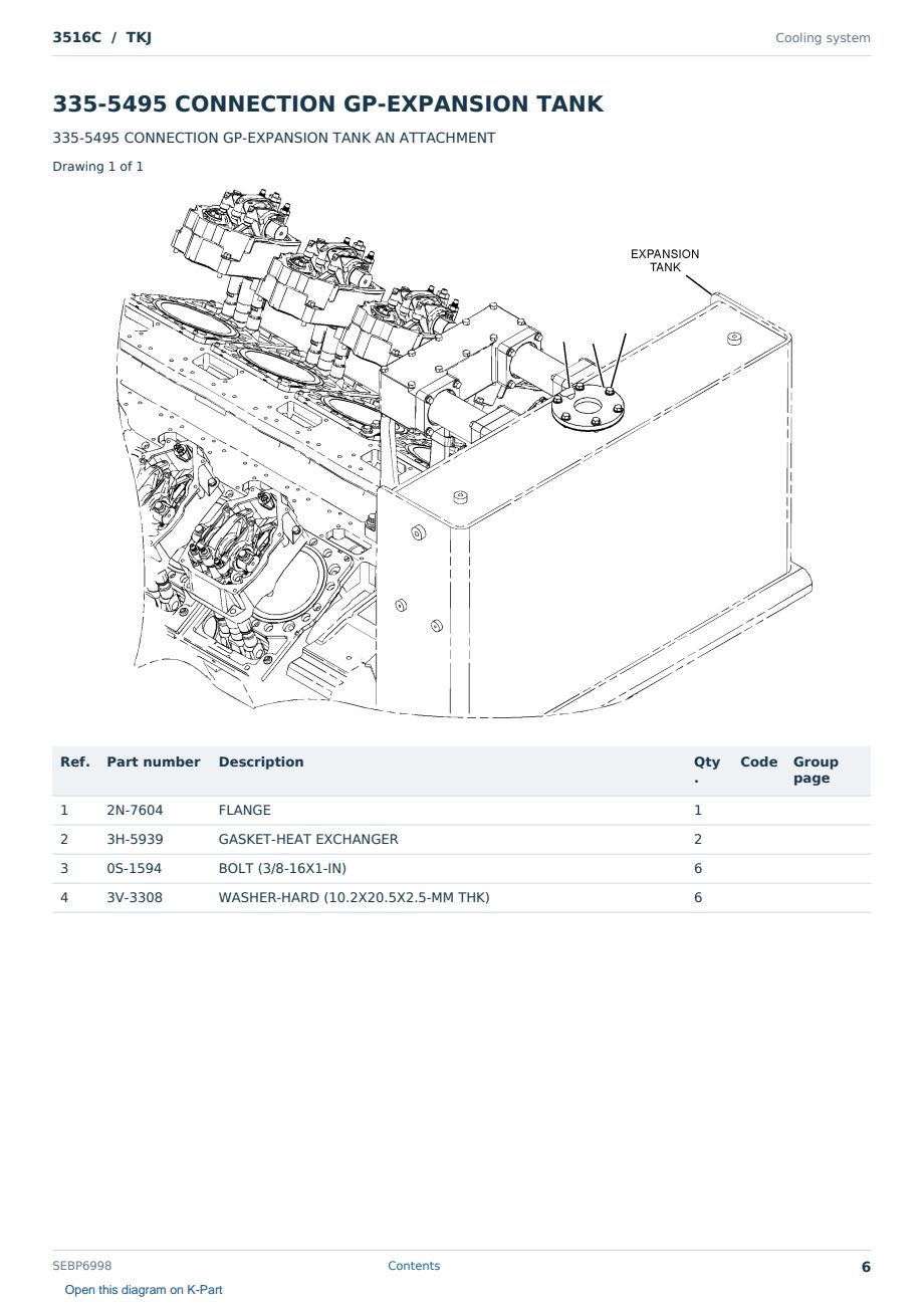 Caterpillar 3516C S/N TKJ Partsbook SEBP6998 (English) - sample page 6 of 10 Caterpillar 3516C S/N TKJ Partsbook SEBP6998 (English) - sample page 6 of 10