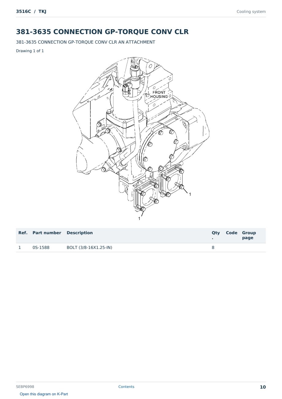 Caterpillar 3516C S/N TKJ Partsbook SEBP6998 (English) - sample page 10 of 10 Caterpillar 3516C S/N TKJ Partsbook SEBP6998 (English) - sample page 10 of 10