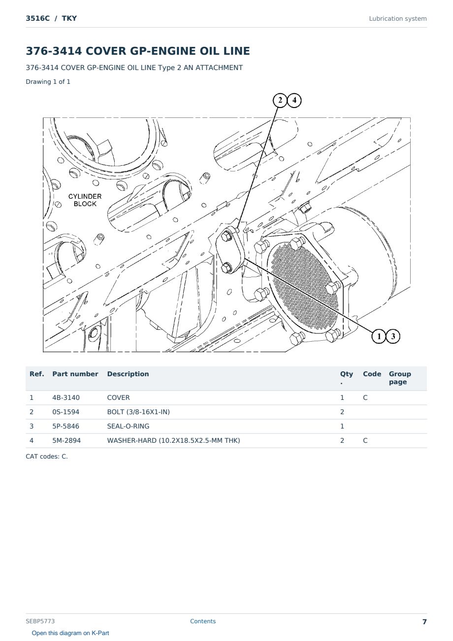 Caterpillar 3516C S/N TKY Partsbook SEBP5773 (English) - sample page 7 of 10 Caterpillar 3516C S/N TKY Partsbook SEBP5773 (English) - sample page 7 of 10