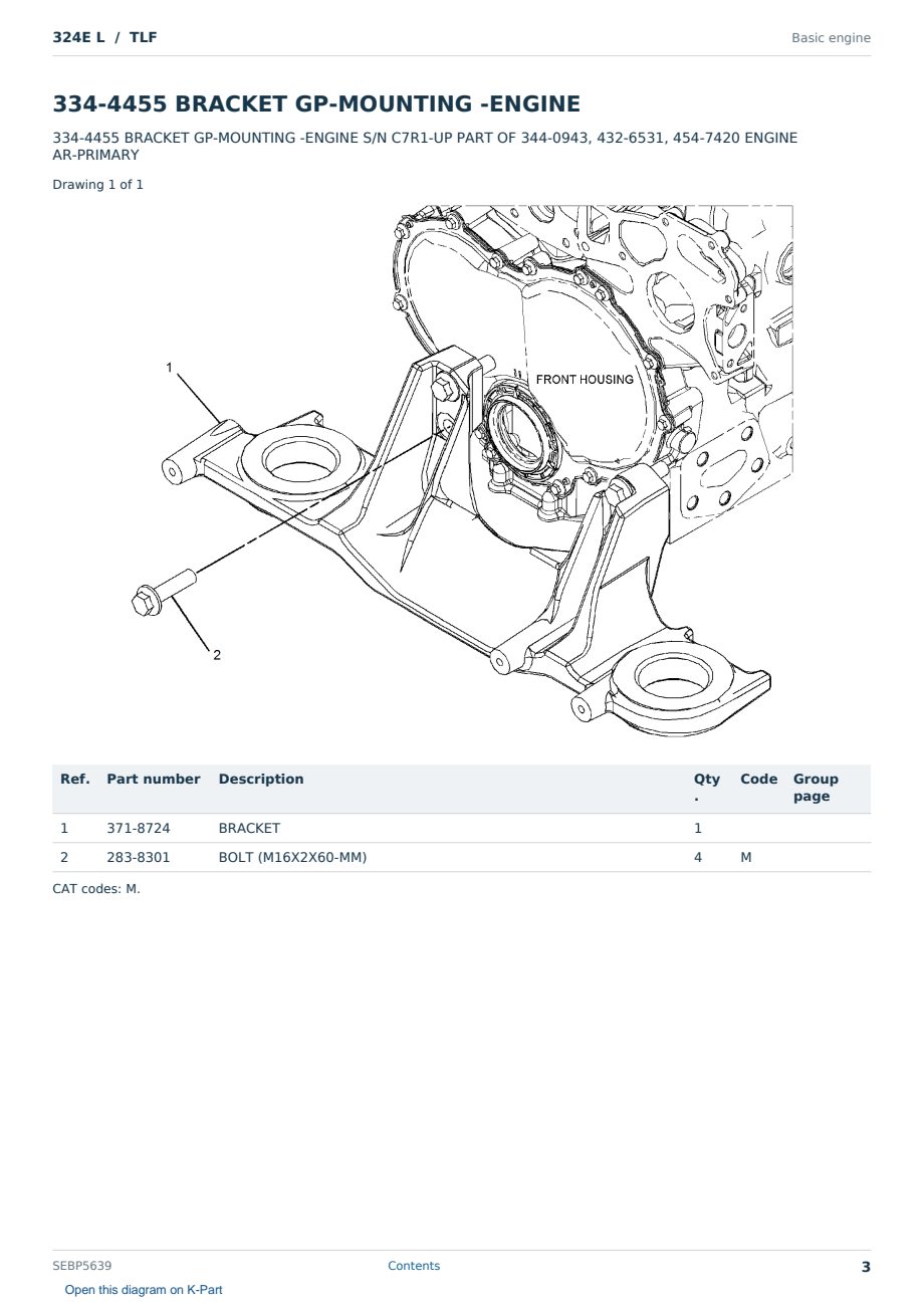 Caterpillar 324E L S/N TLF Partsbook SEBP5639 (English) - sample page 3 of 10 Caterpillar 324E L S/N TLF Partsbook SEBP5639 (English) - sample page 3 of 10