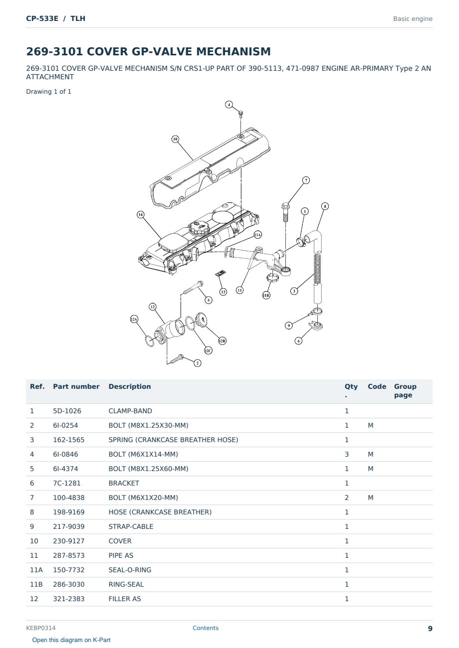Caterpillar CP-533E S/N TLH Partsbook KEBP0314 (English) - sample page 9 of 10 Caterpillar CP-533E S/N TLH Partsbook KEBP0314 (English) - sample page 9 of 10