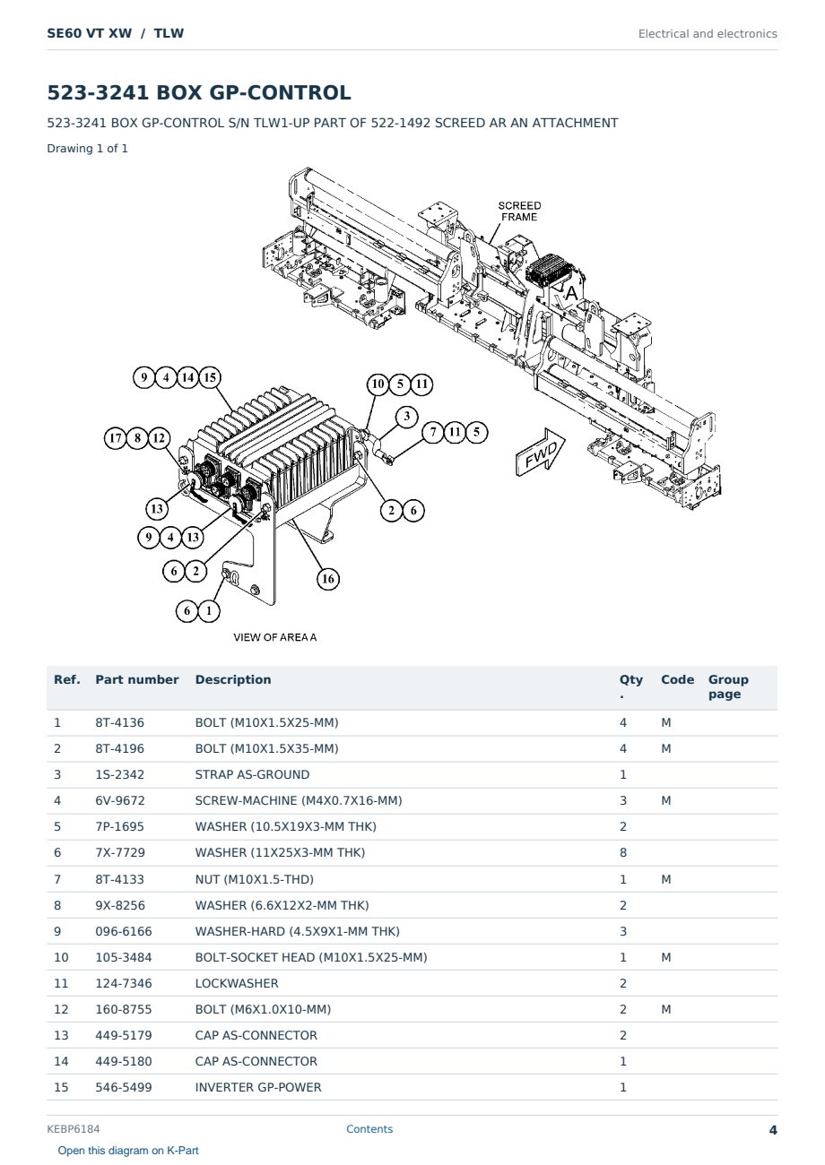Caterpillar SE60 VT XW S/N TLW Partsbook KEBP6184 (English) - sample page 4 of 10 Caterpillar SE60 VT XW S/N TLW Partsbook KEBP6184 (English) - sample page 4 of 10