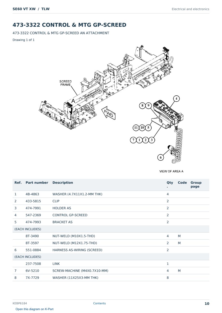 Caterpillar SE60 VT XW S/N TLW Partsbook KEBP6184 (English) - sample page 10 of 10 Caterpillar SE60 VT XW S/N TLW Partsbook KEBP6184 (English) - sample page 10 of 10