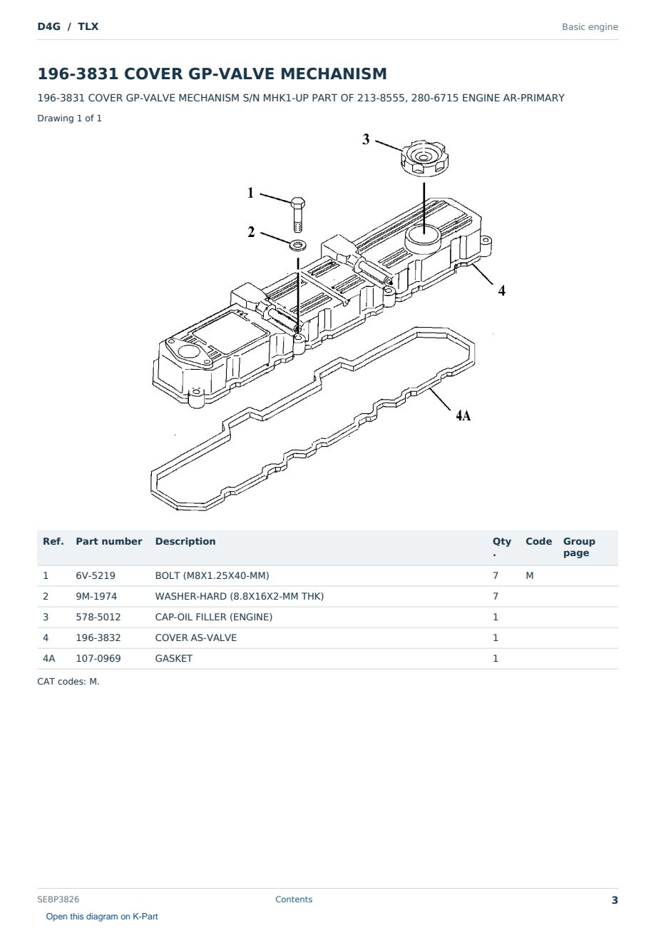 Caterpillar D4G S/N TLX Partsbook SEBP3826 (English) - sample page 3 of 10 Caterpillar D4G S/N TLX Partsbook SEBP3826 (English) - sample page 3 of 10