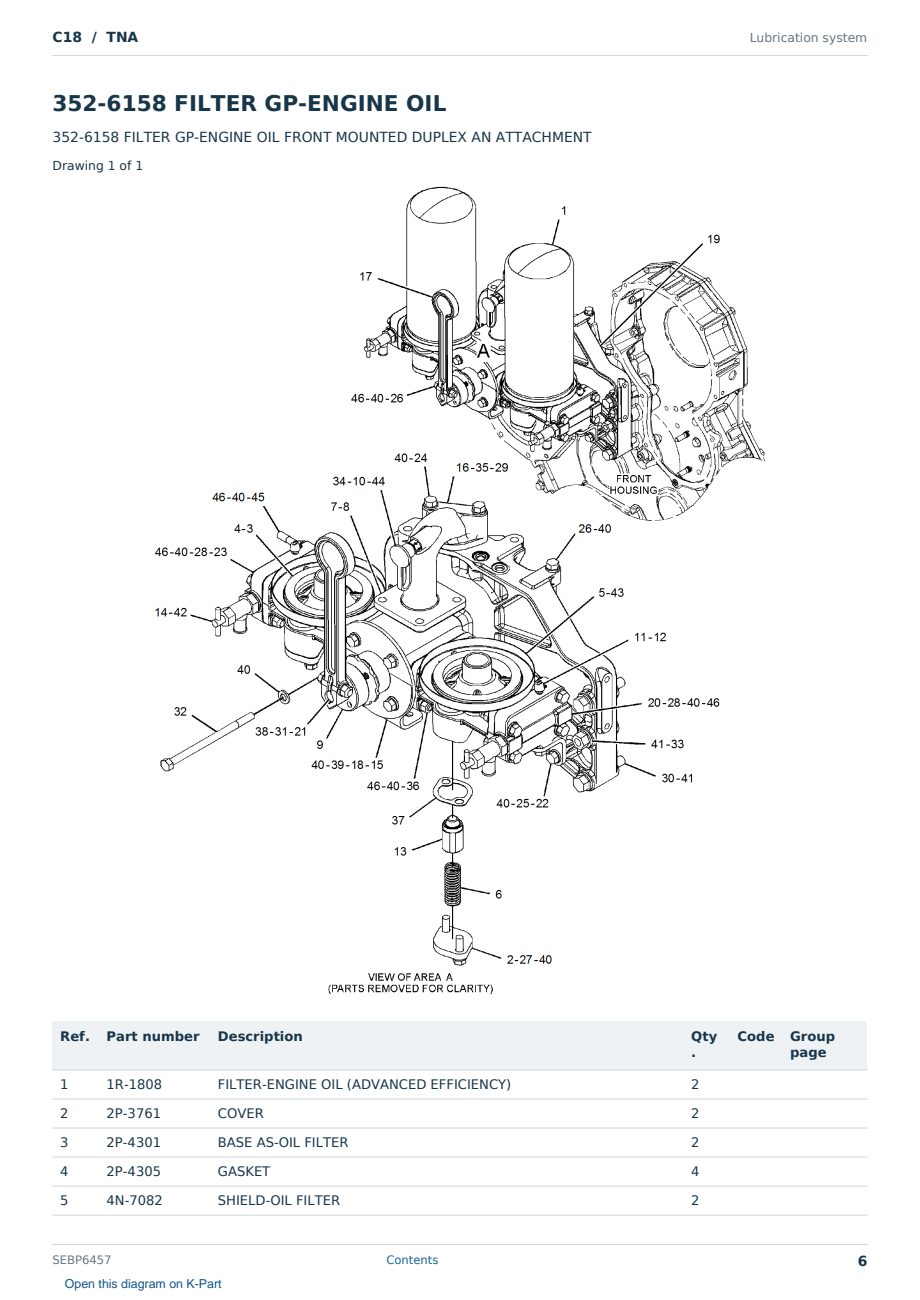Caterpillar C18 S/N TNA Partsbook SEBP6457 (English) - sample page 6 of 10 Caterpillar C18 S/N TNA Partsbook SEBP6457 (English) - sample page 6 of 10