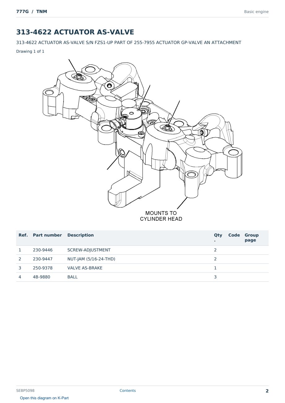Caterpillar 777G S/N TNM Partsbook SEBP5098 (English) - sample page 2 of 10 Caterpillar 777G S/N TNM Partsbook SEBP5098 (English) - sample page 2 of 10