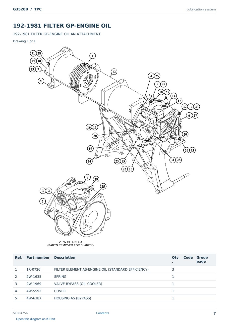 Caterpillar G3520B S/N TPC Partsbook SEBP4756 (English) - sample page 7 of 10 Caterpillar G3520B S/N TPC Partsbook SEBP4756 (English) - sample page 7 of 10