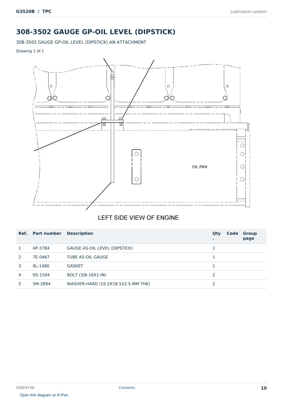 Caterpillar G3520B S/N TPC Partsbook SEBP4756 (English) - sample page 10 of 10 Caterpillar G3520B S/N TPC Partsbook SEBP4756 (English) - sample page 10 of 10