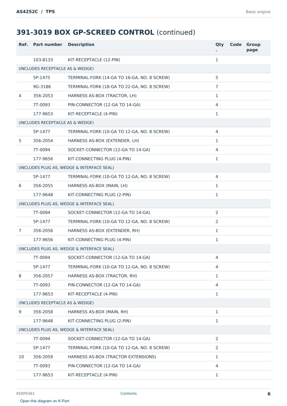 Caterpillar AS4252C S/N TPS Partsbook KEBP0361 (English) - sample page 6 of 10 Caterpillar AS4252C S/N TPS Partsbook KEBP0361 (English) - sample page 6 of 10