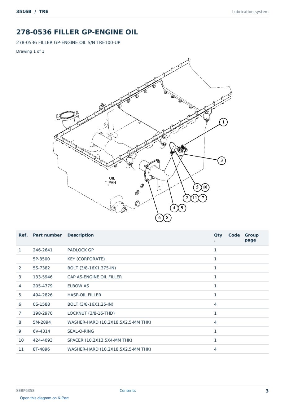 Caterpillar 3516B S/N TRE Partsbook SEBP6358 (English) - sample page 3 of 10 Caterpillar 3516B S/N TRE Partsbook SEBP6358 (English) - sample page 3 of 10