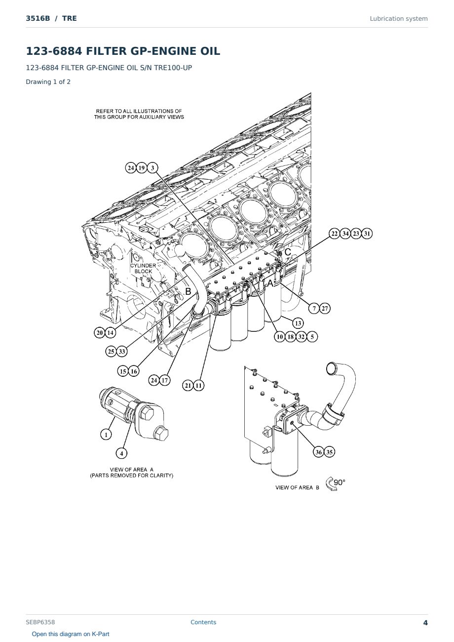 Caterpillar 3516B S/N TRE Partsbook SEBP6358 (English) - sample page 4 of 10 Caterpillar 3516B S/N TRE Partsbook SEBP6358 (English) - sample page 4 of 10