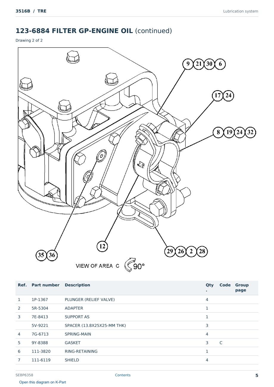 Caterpillar 3516B S/N TRE Partsbook SEBP6358 (English) - sample page 5 of 10 Caterpillar 3516B S/N TRE Partsbook SEBP6358 (English) - sample page 5 of 10