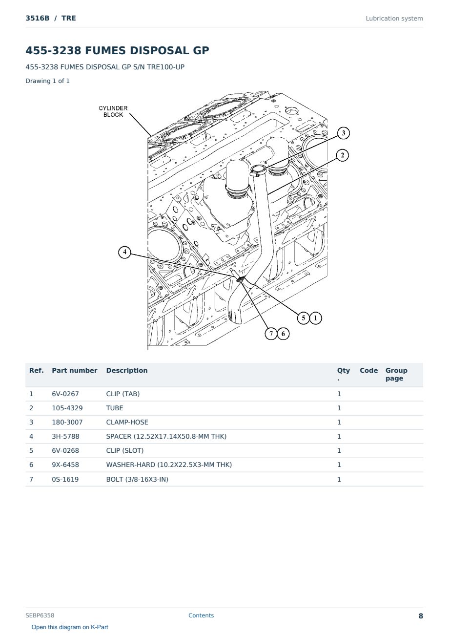 Caterpillar 3516B S/N TRE Partsbook SEBP6358 (English) - sample page 8 of 10 Caterpillar 3516B S/N TRE Partsbook SEBP6358 (English) - sample page 8 of 10